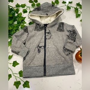 Toddler Star Wars Gray Sherpa lined hoodie 18m